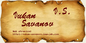 Vukan Savanov vizit kartica